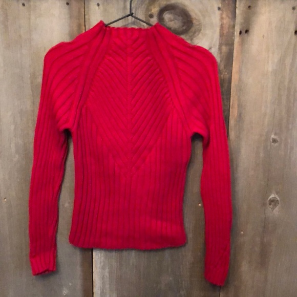 Ann Taylor Red Cable Knit Ribbed Sweater Small - Picture 2 of 12